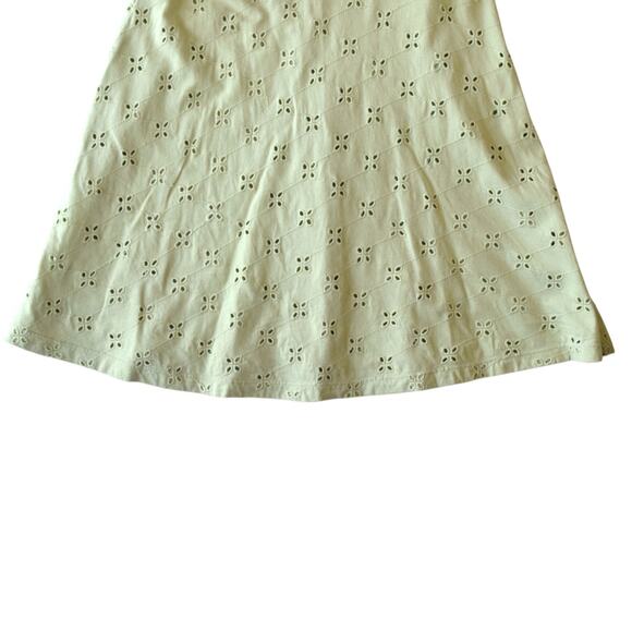 ASOS Design Light Sage Green Eyelet Cotton Skater Dress Size 6 - Picture 4 of 7